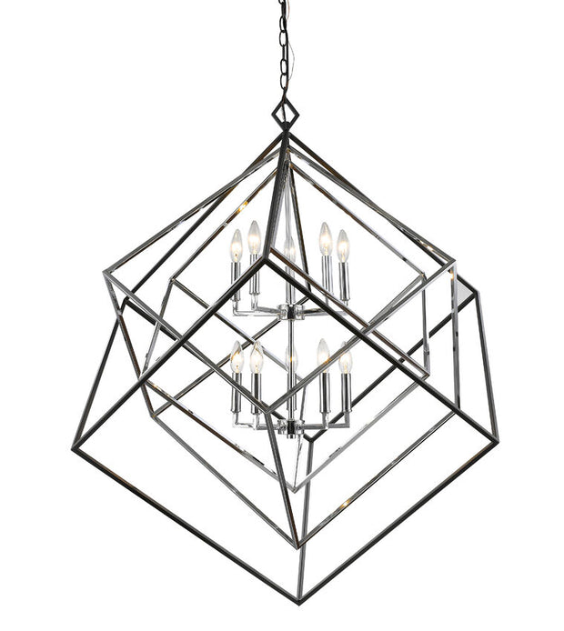 EUCLID luminaire suspendu noir et chrome 457-10CH-MB | Luminaire Plus.ca