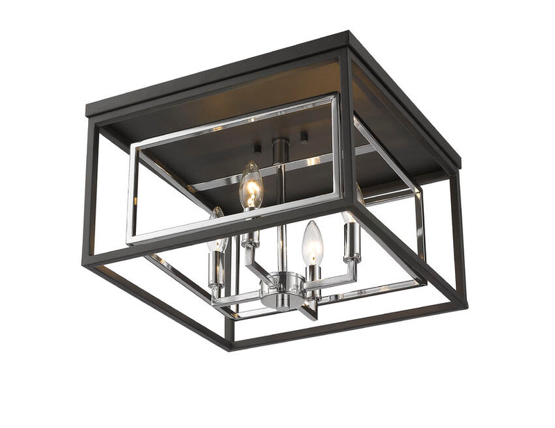 EUCLID luminaire plafonnier noir et chrome 457F-CH-MB | Luminaire Plus.ca