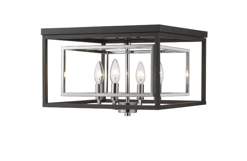 EUCLID luminaire plafonnier noir et chrome 457F-CH-MB | Luminaire Plus.ca