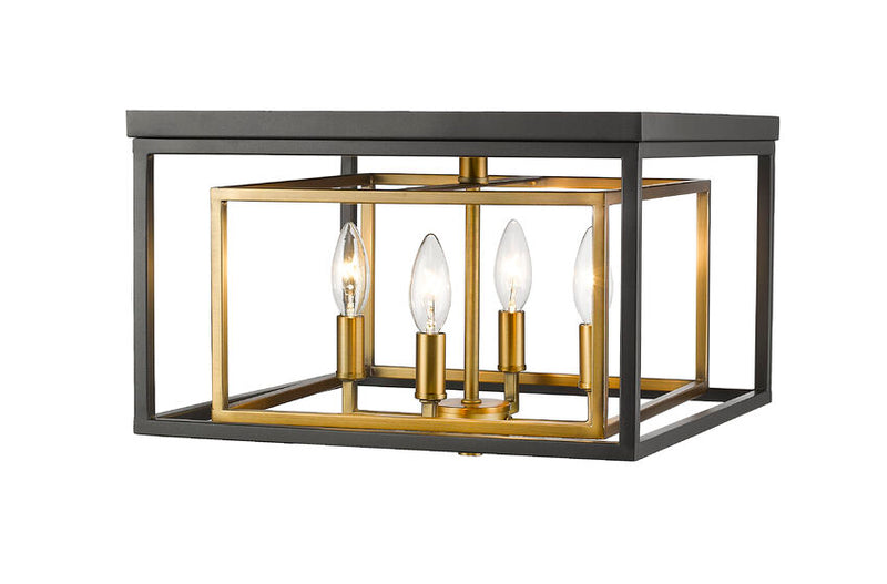 EUCLID luminaire plafonnier bronze et doré 457F-OBR-BRZ | Luminaire Plus.ca