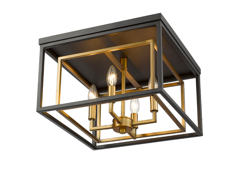 EUCLID luminaire plafonnier bronze et doré 457F-OBR-BRZ | Luminaire Plus.ca