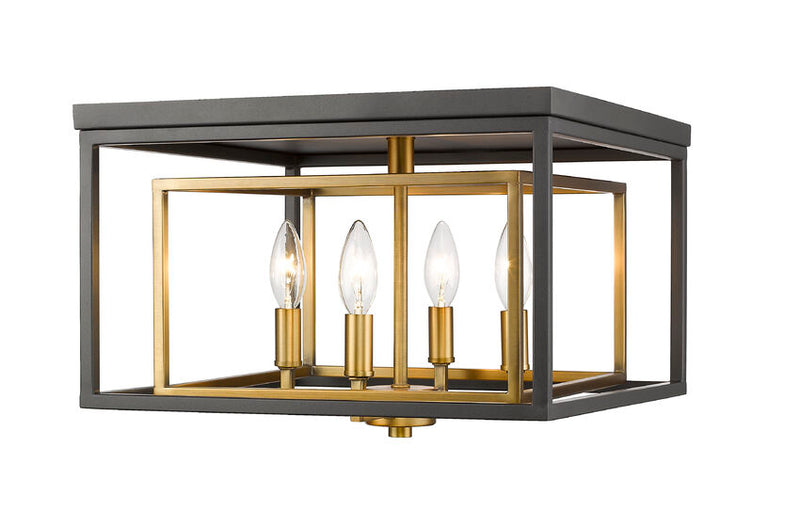 EUCLID luminaire plafonnier bronze et doré 457F-OBR-BRZ | Luminaire Plus.ca