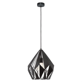 CARLTON I luminaire suspendu noir et nickel brossé 49255A | Luminaire Plus.ca