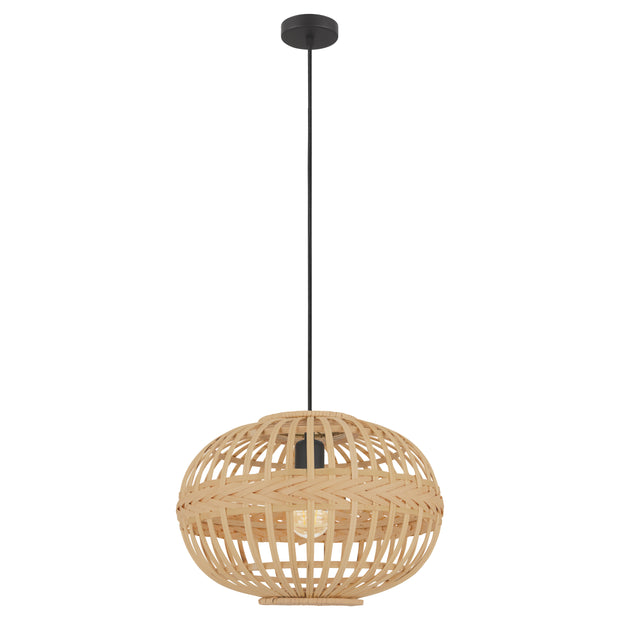 AMSFIELD luminaire suspendu bois et noir 49771A | Luminaire Plus.ca
