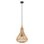 AMSFIELD luminaire suspendu bois et noir 49772A