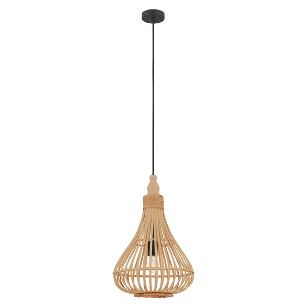 AMSFIELD luminaire suspendu bois et noir 49772A | Luminaire Plus.ca