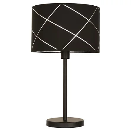 PRUGA lampe de table noir et argent CN 9402-BKBSL | Luminaire Plus.ca
