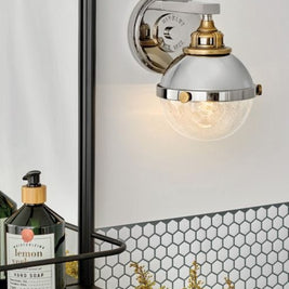 FLETCHER luminaire mural nickel brossé et doré 5170PN | Luminaire Plus.ca