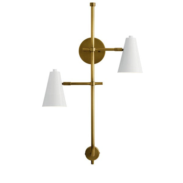 SYLVIA luminaire mural blanc et doré 52174WH | Luminaire Plus.ca