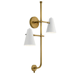 SYLVIA luminaire mural blanc et doré 52174WH | Luminaire Plus.ca