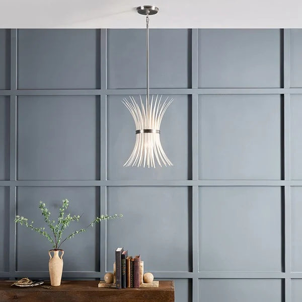 BAILE luminaire suspendu nickel brossé et grège 52460NI