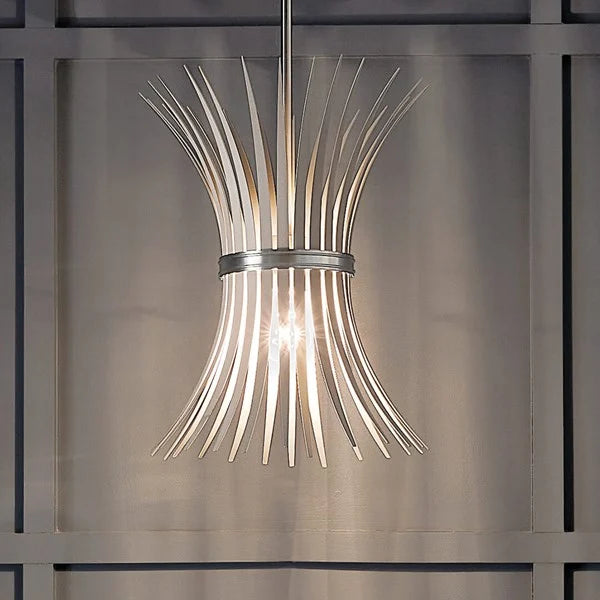 BAILE luminaire suspendu nickel brossé et grège 52460NI