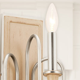 KARTHE luminaire mural nickel brossé et effet bois 52473NI | Luminaire Plus.ca