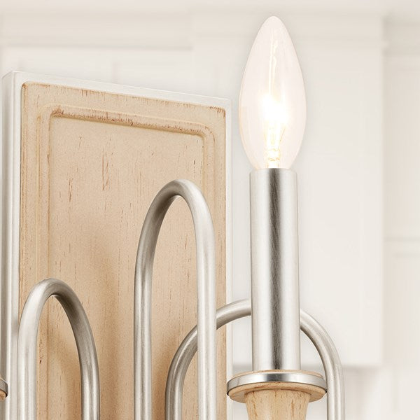 KARTHE luminaire mural nickel brossé et effet bois 52473NI | Luminaire Plus.ca