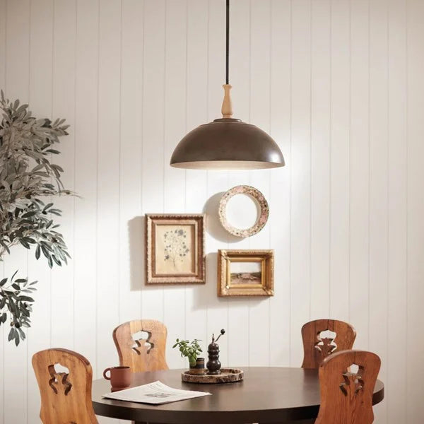 FIRA luminaire suspendu gris et effet bois 52477AVI