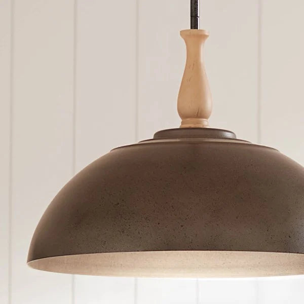 FIRA luminaire suspendu gris et effet bois 52477AVI