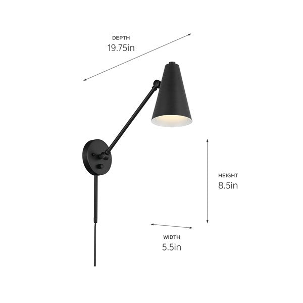 SYLVIA luminaire mural noir 52485BKB | Luminaire Plus.ca