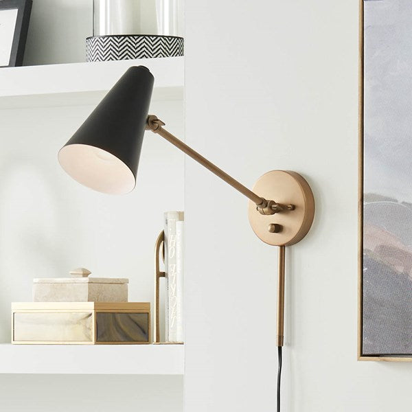SYLVIA luminaire mural noir et doré 52485NBRB | Luminaire Plus.ca