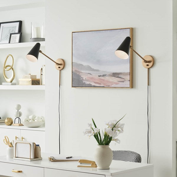SYLVIA luminaire mural noir et doré 52485NBRB | Luminaire Plus.ca