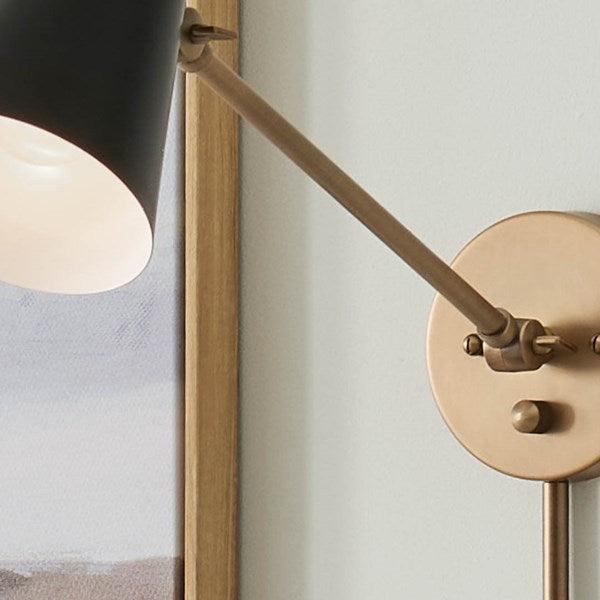 SYLVIA luminaire mural noir et doré 52485NBRB | Luminaire Plus.ca