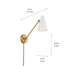 SYLVIA luminaire mural blanc et doré 52485NBRW | Luminaire plus.ca