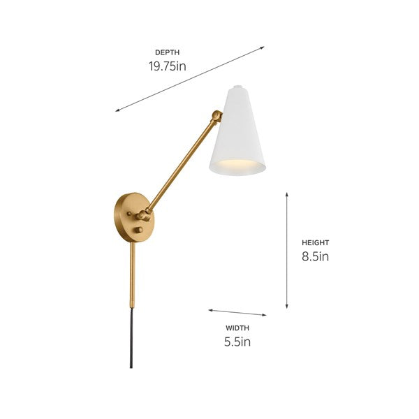SYLVIA luminaire mural blanc et doré 52485NBRW | Luminaire plus.ca
