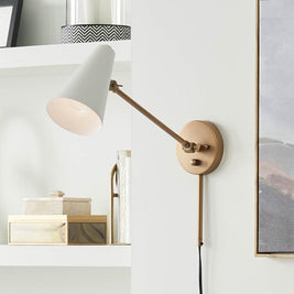 SYLVIA luminaire mural blanc et doré 52485NBRW | Luminaire plus.ca