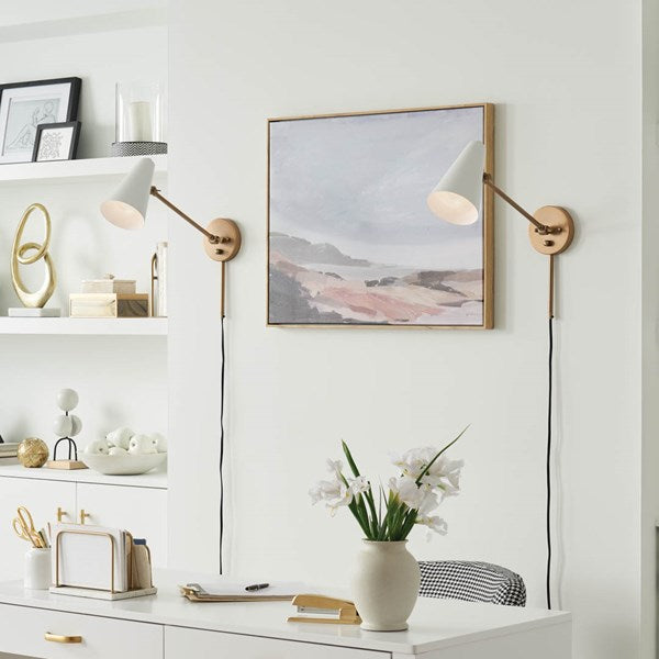 SYLVIA luminaire mural blanc et doré 52485NBRW | Luminaire plus.ca
