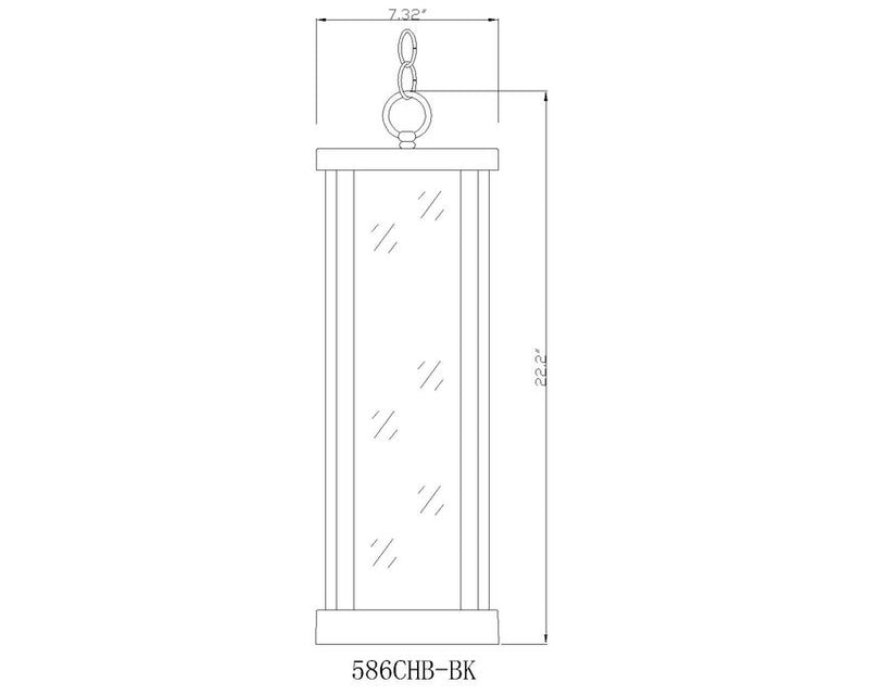 GLENWOOD luminaire suspendu extérieur noir 586CHB-BK