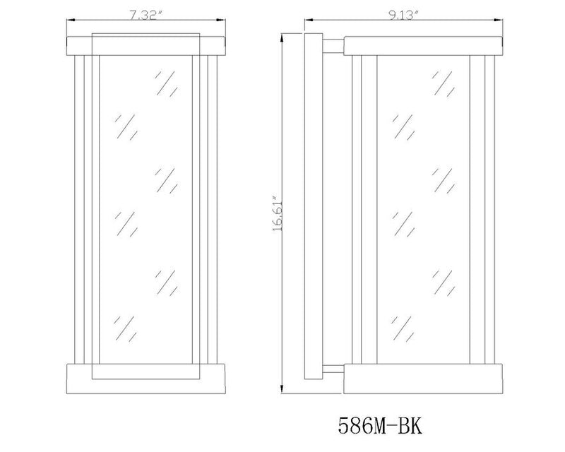 GLENWOOD luminaire mural extérieur noir 586M-BK | Luminaire Plus.ca