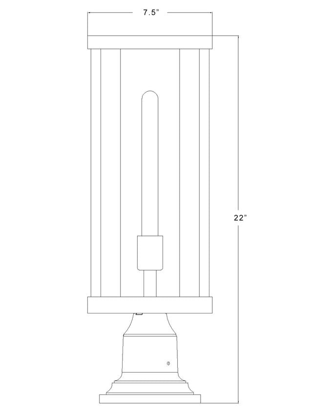 GLENWOOD luminaire sur socle extérieur noir 586PHBR-533PM-BK