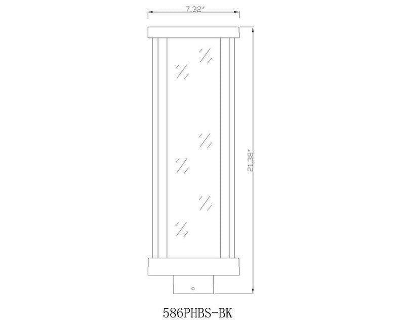 GLENWOOD luminaire tête de poteau extérieur noir 586PHBS-BK