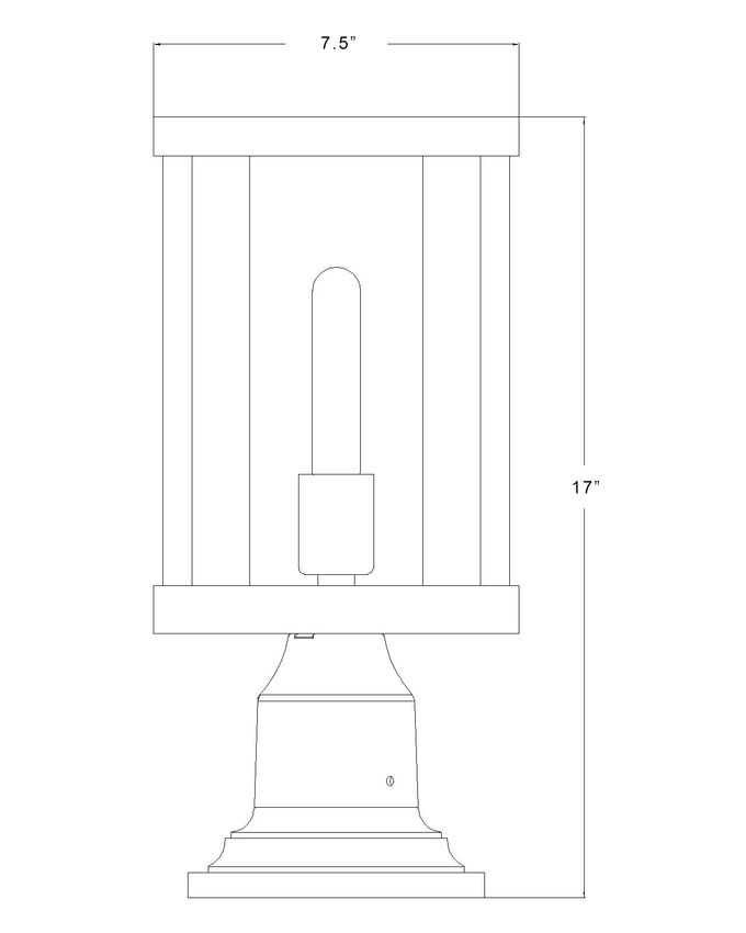 GLENWOOD luminaire sur socle extérieur noir 586PHMR-533PM-BK | Luminaire plus.ca