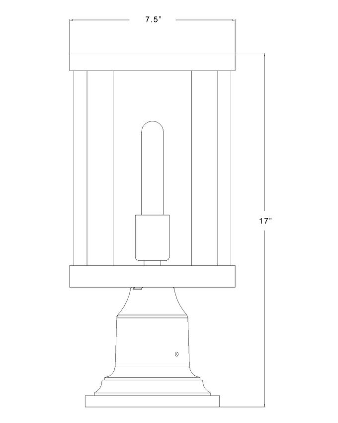 GLENWOOD luminaire sur socle extérieur noir 586PHMR-533PM-BK