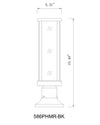 GLENWOOD luminaire sur socle extérieur noir 586PHMR-553PM-BK