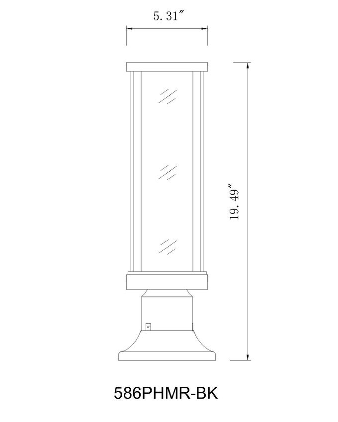 GLENWOOD luminaire sur socle extérieur noir 586PHMR-553PM-BK | Luminaire Plus.ca