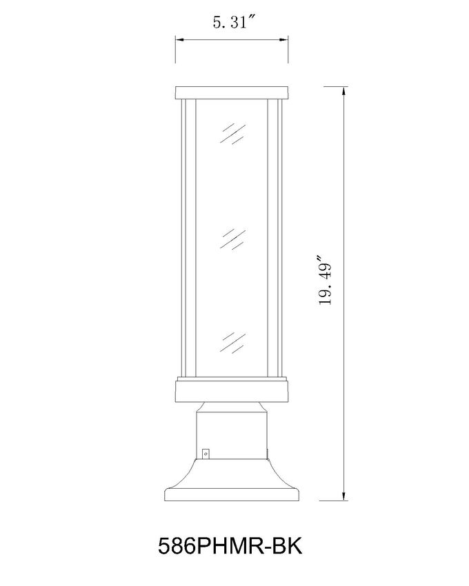 GLENWOOD luminaire sur socle extérieur noir 586PHMR-553PM-BK