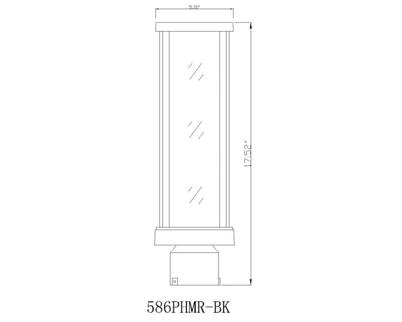 GLENWOOD luminaire tête de poteau extérieur noir 586PHMR-BK | Luminaire Plus.ca