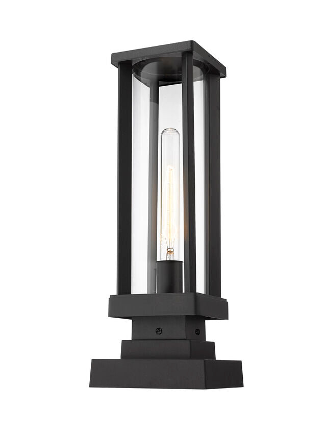 GLENWOOD luminaire sur socle extérieur noir 586PHMS-SQPM-BK | Luminaire Plus.ca