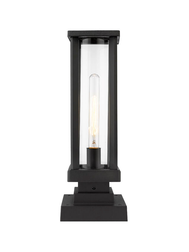 GLENWOOD luminaire sur socle extérieur noir 586PHMS-SQPM-BK | Luminaire Plus.ca