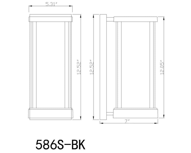 GLENWOOD luminaire mural extérieur noir 586S-BK | Luminaire Plus.ca