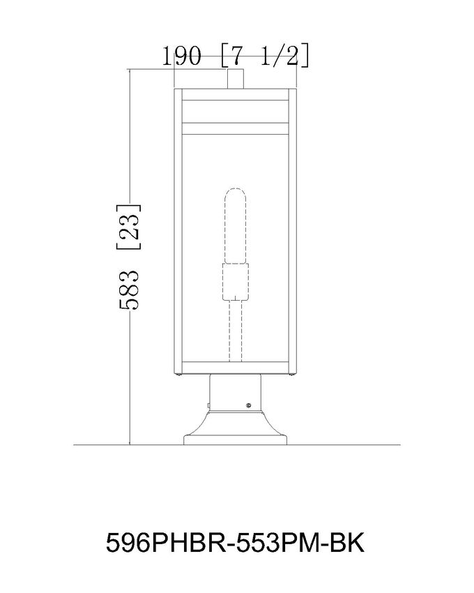 NURI luminaire sur socle extérieur noir 596PHBR-553PM-BK