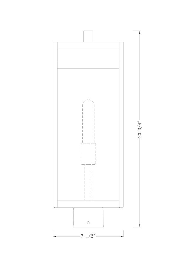 NURI luminaire tête de poteau extérieur noir 596PHBS-BK