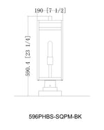 NURI luminaire sur socle extérieur noir 596PHBS-SQPM-BK