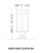 NURI luminaire sur socle extérieur noir 596PHBR-533PM-BK