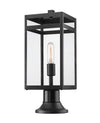 NURI luminaire sur socle extérieur noir 596PHMR-553PM-BK