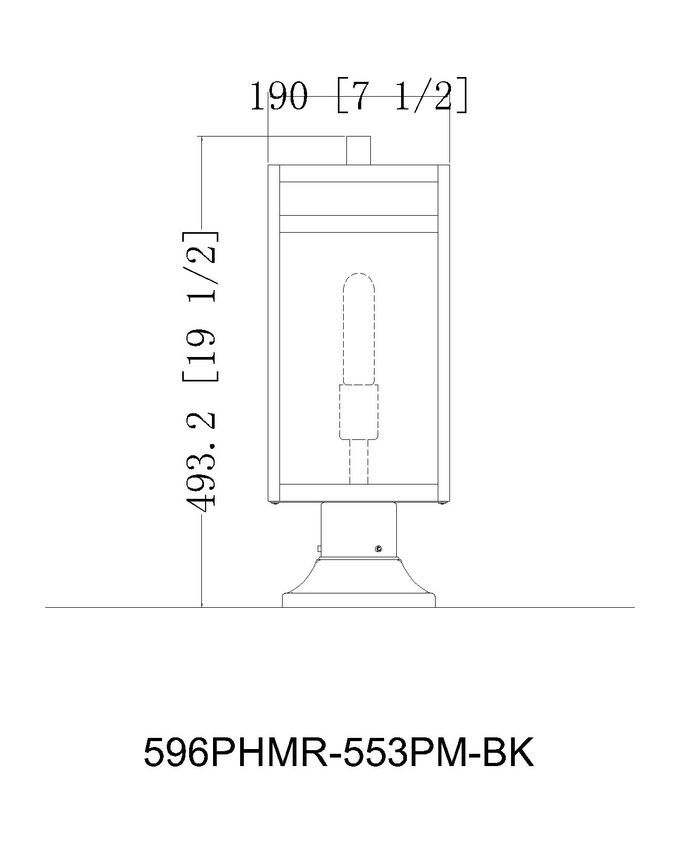 NURI luminaire sur socle extérieur noir 596PHMR-553PM-BK