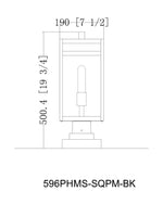 NURI luminaire sur socle extérieur noir 596PHMS-SQPM-BK