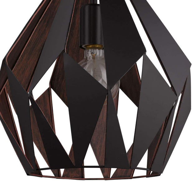 CARLTON I luminaire suspendu noir et cuivre 49254A | Luminaire Plus.ca