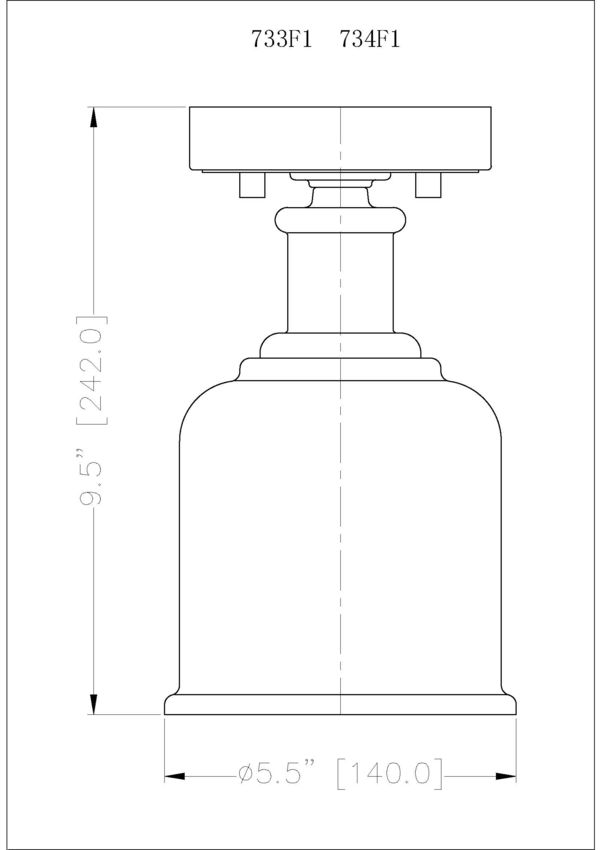 BRYANT luminaire plafonnier noir 733F1-MB